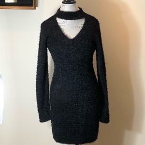 Planet Gold Junior Chocker Sweater Dress Black L